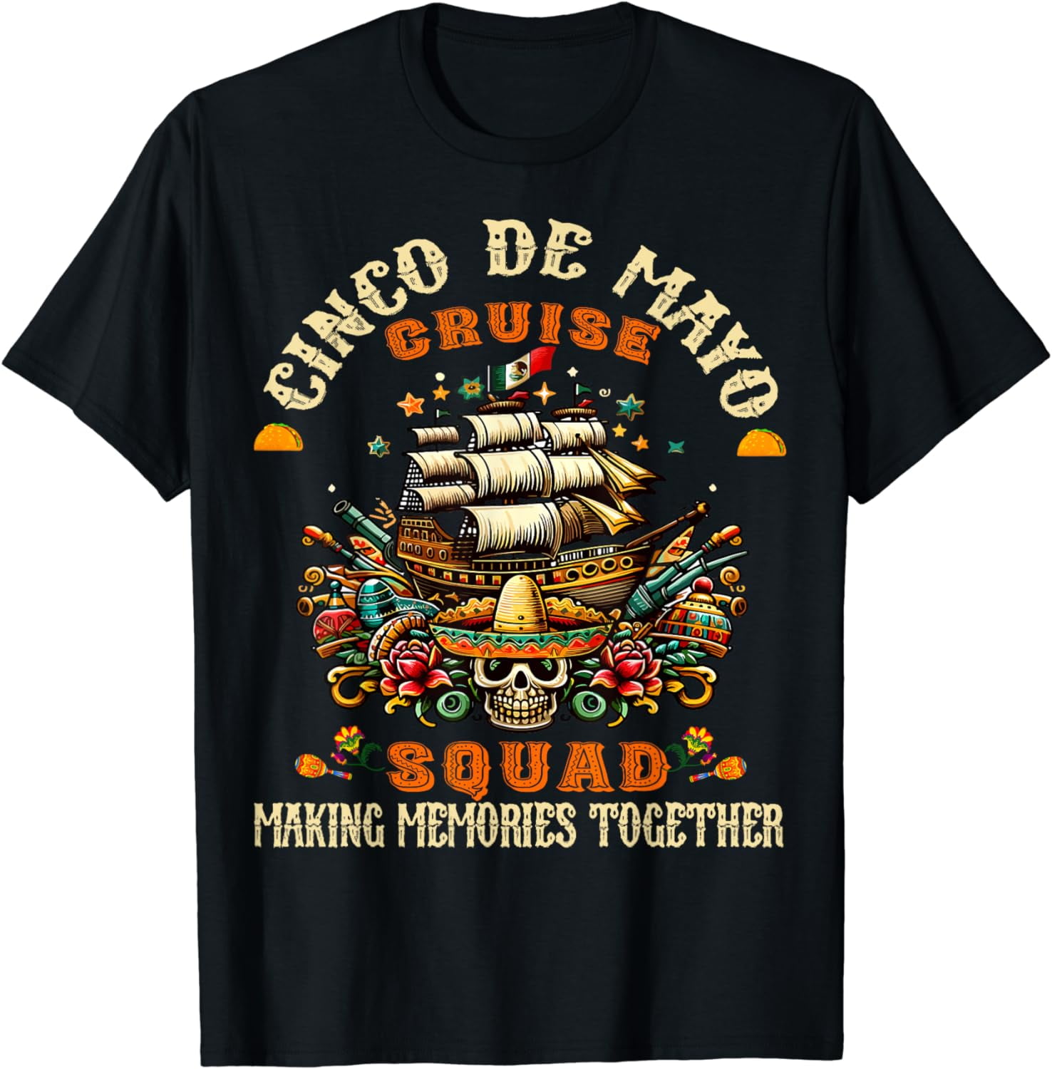cinco de mayo cruise squad fiesta mexican vintage Matching T-Shirt ...