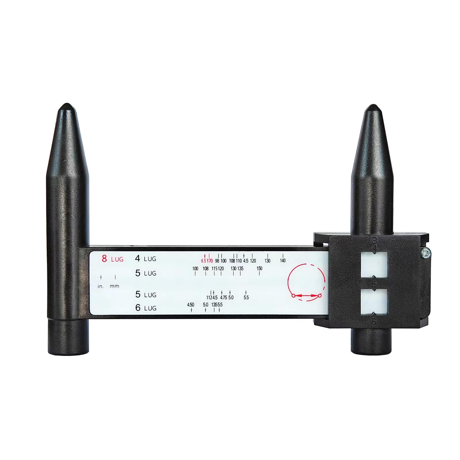 cinwauvo PCD Gauge Measuring Wheel Rim Bolt Pattern Measuring Tool with