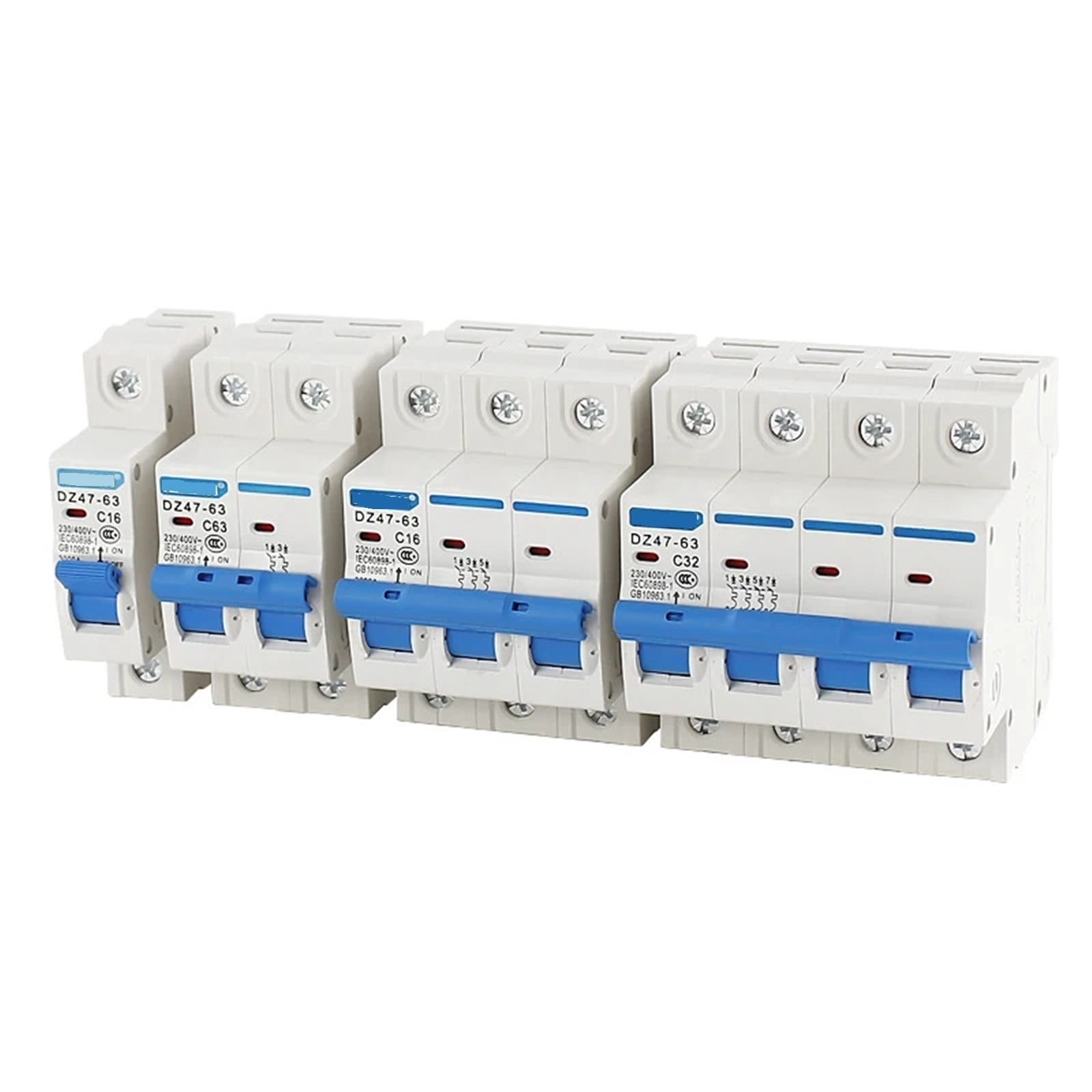 circuit breaker 1pcs DZ47 1-4 Pole 3A/6A/10A/16A/20A/32A/40A/50A/63A 400V C Type Mini Circuit Breaker MCB 35mm Din Rail Mount Breaking Capacity