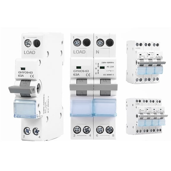 circuit breaker 1pcs GYHO9 Dual Power Manual Transfer Switch With Indicator 63A 100A 125A Interlock Circuit Breaker Isolating Switch