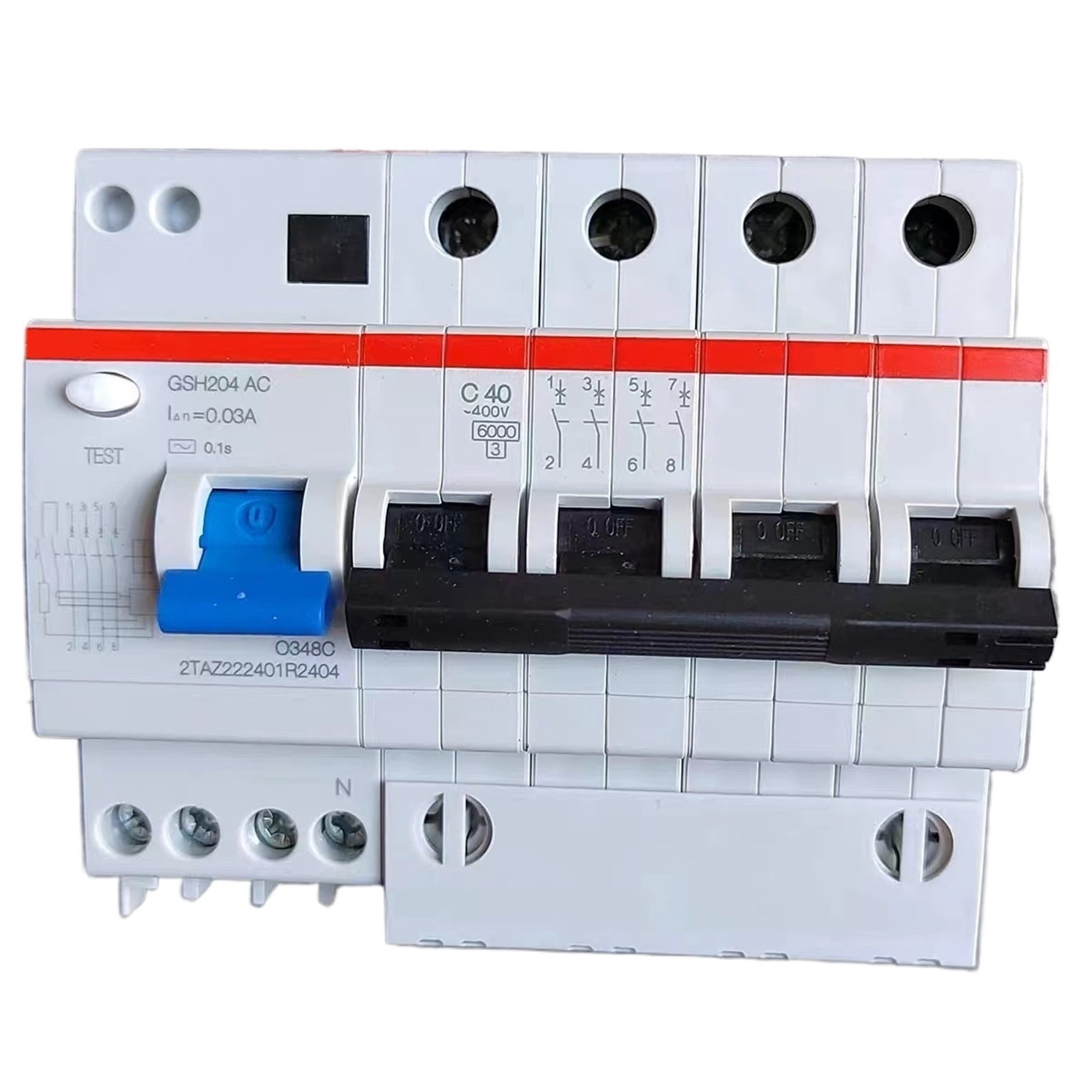 circuit breaker 4P Switch 380V Three Phase Four Wire 63A Leakage 25 ...