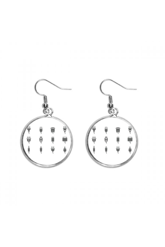 circuit diagram plug socket pattern ear dangle silver drop ear jewelry woman