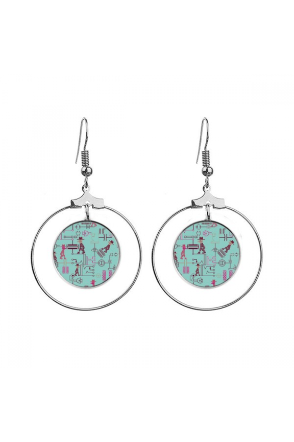 circuit diagram socket plug pattern earrings dangle hoop jewelry drop circle