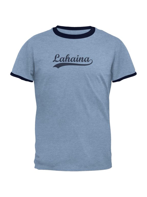 cities swoosh vintage lahaina heather blue-navy men's ringer t-shirt