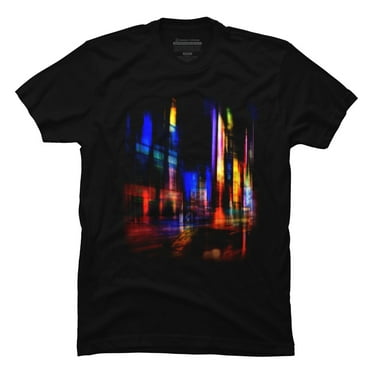 city at night Mens Black Graphic Tee - Design By Humans  4XL