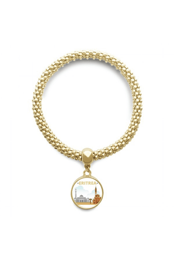 city castle building eritrea en bracelet round pendant jewelry chain
