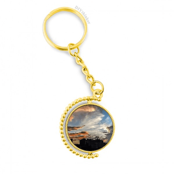 dark blue colorful clouds metal connector key chain  accessory en keyholder