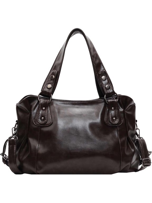 city vintage shoulder bag for women, y2k soft vegan faux leather tote purses, large capacity hobo crossbody bag