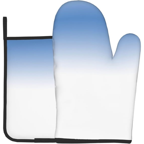 cixuoa Textured Blue Print Kitchen 7.2"X11" Oven Mitts and Pot Holders Sets, Safe for Baking,Cooking, BBQ