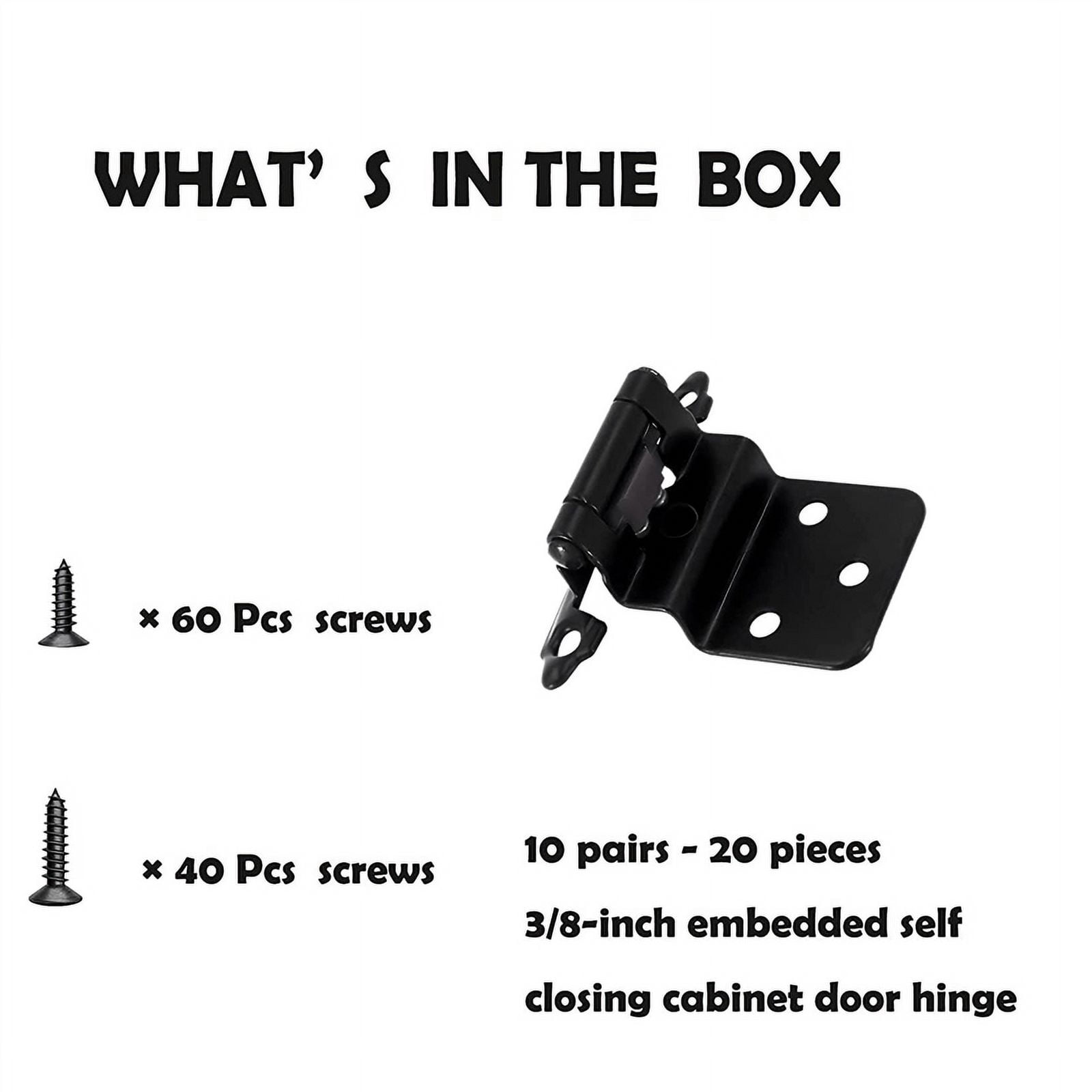 ckepdyeh 20 PCS 3/8-Inch Cabinet Door Hinges Inset Self Closing Cabinet ...