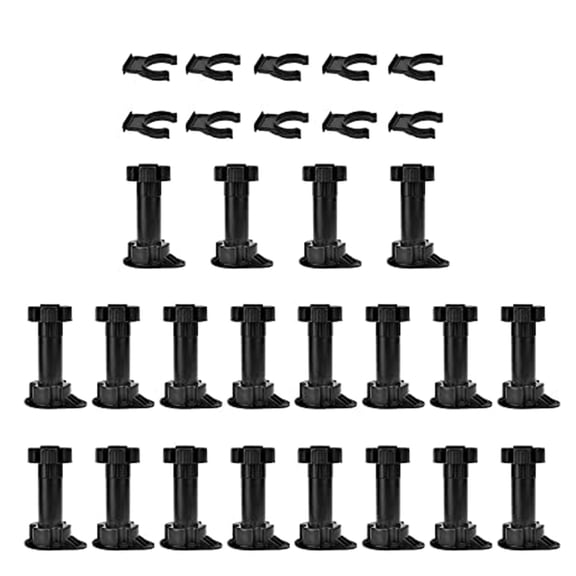 ckepdyeh 20Pcs Furniture Feet Adjustable Cupboard Foot Leg Unit Cabinet Legs with Kick Board C