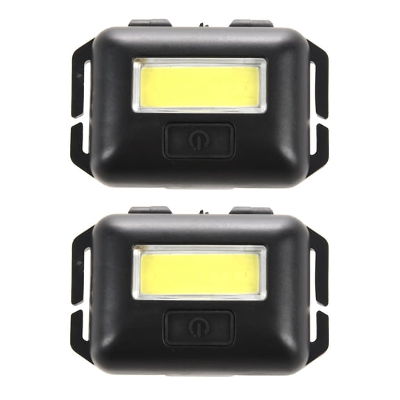 ckepdyeh 2X Cob LED Mini Head Light Lamp Headlight 3 Modes Rainproof Flashlight Head for Outdo