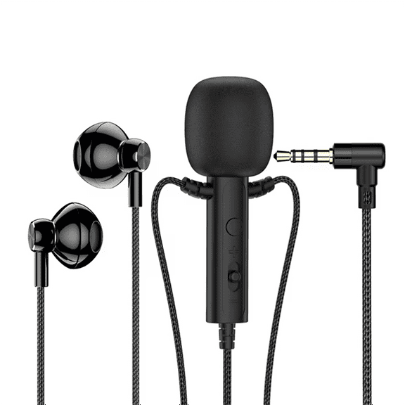 ckepdyeh 3.5mm in-Ear Lavalier Microphone with Earphone Mini Clip Mic for Karaoke Live Broadca