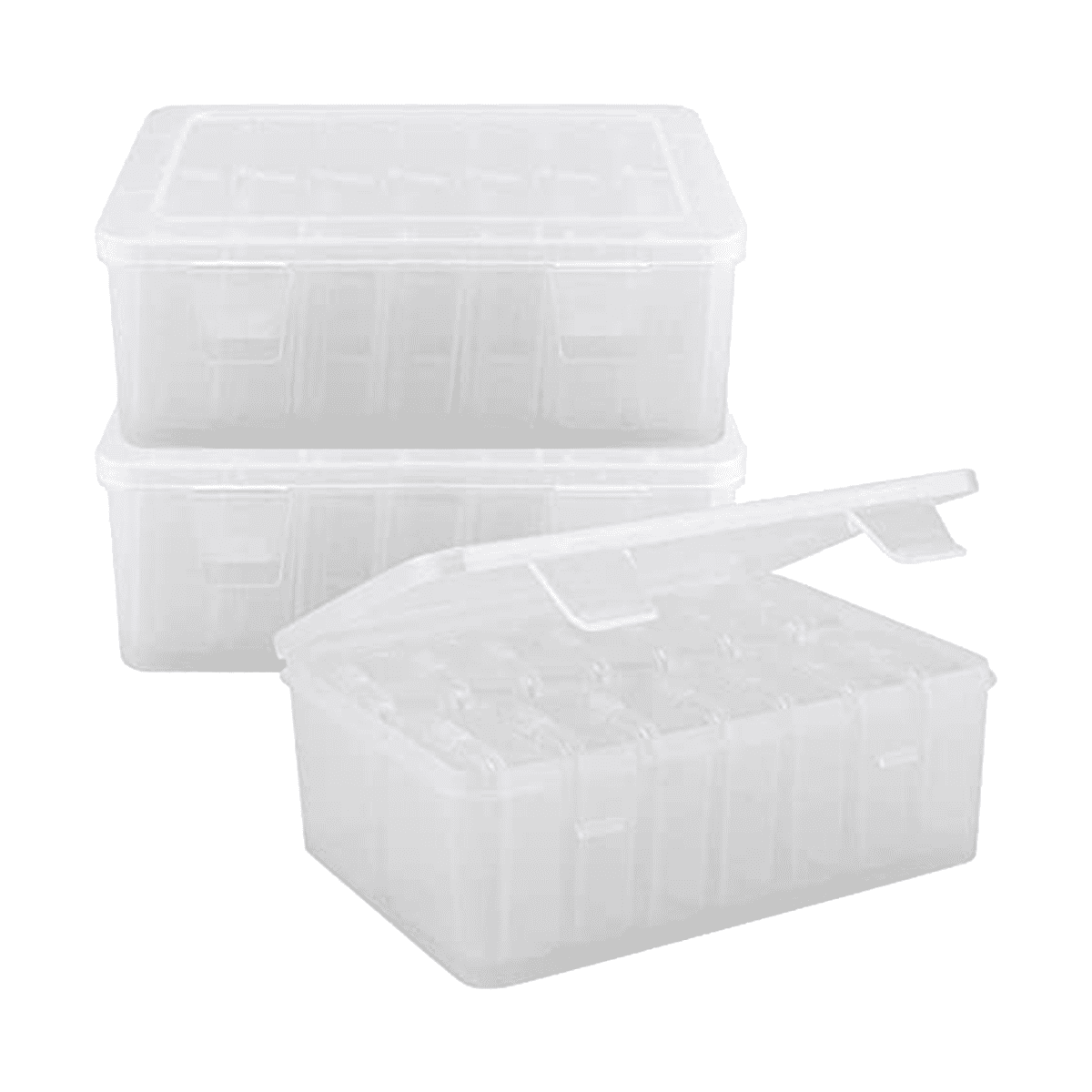 ckepdyeh 3 Pack Mini Bead Storage Box, Clear Bead Storage Box with Lid, Rectangular Clear