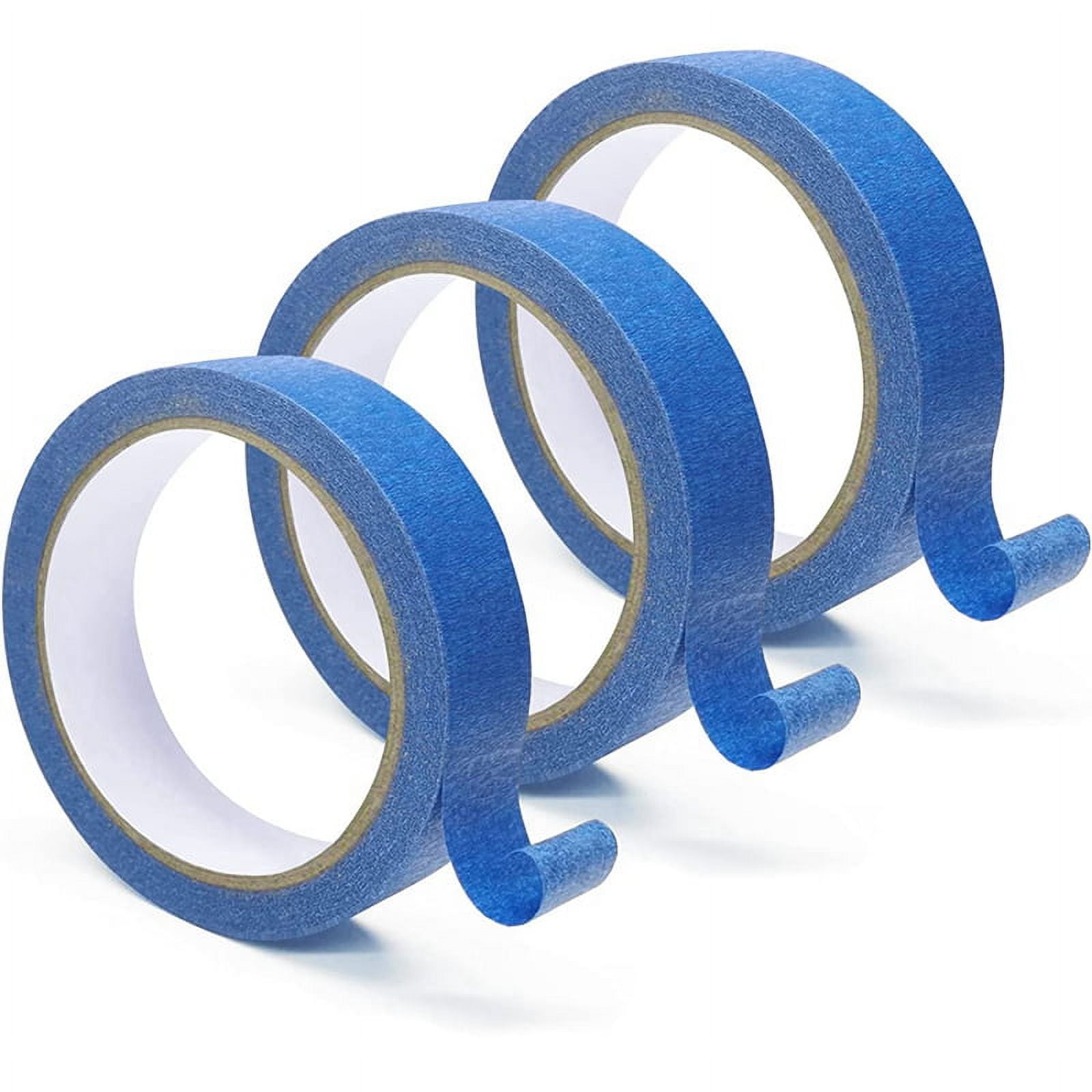 ckepdyeh 3Rolls Blue Painters Tape,MultiSurface Medium Adhesive Paint