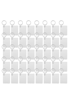 40 Pack Sublimation Keychain Blank Double Sided Heat Transfer MDF Board Key Ring DIY