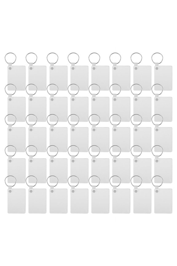 40 Pack Sublimation Keychain Blank Double Sided Heat Transfer MDF Board Key Ring DIY