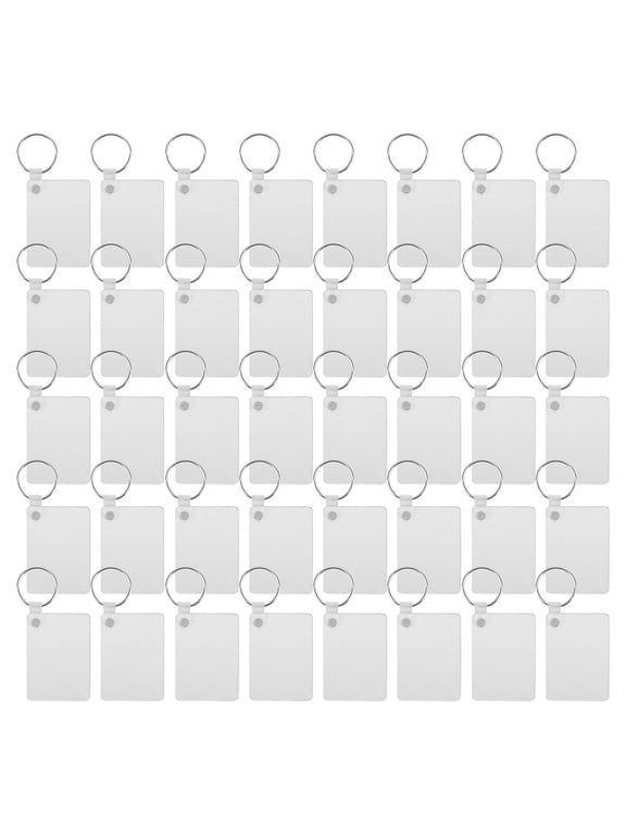 40 Pack Sublimation Keychain Blank Double Sided Heat Transfer MDF Board Key Ring DIY