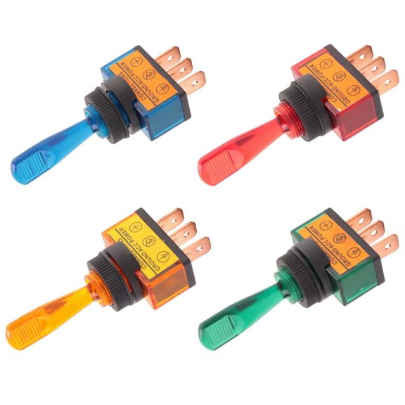 ckepdyeh 4PC 12V DC 20A LIGHT ILLUMINATED TOGGLE SWITCH CONTROL CAR BOAT DASH SPST ON/OFF