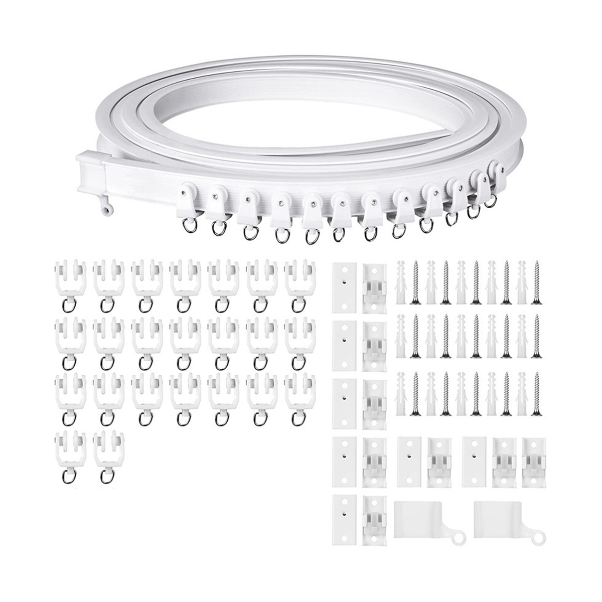 ckepdyeh 5 Meters PVC Curtain Curved Rail Track Silent Slide Rail Can Be Bent UShaped LShaped