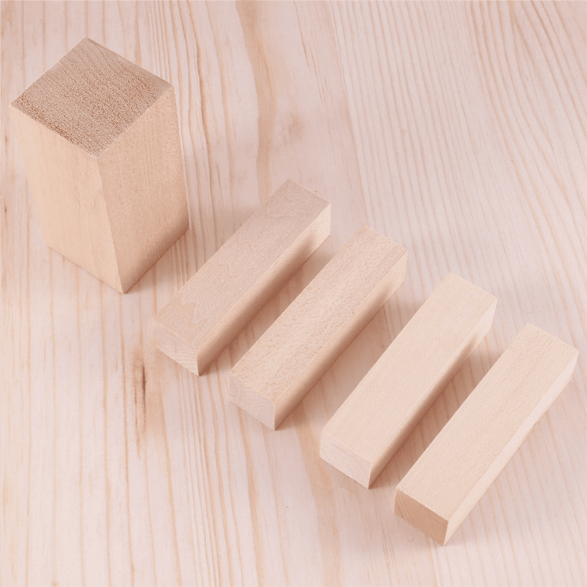 ckepdyeh 5 Pcs Carving Wood Blocks Whittling Wood Blocks Basswood