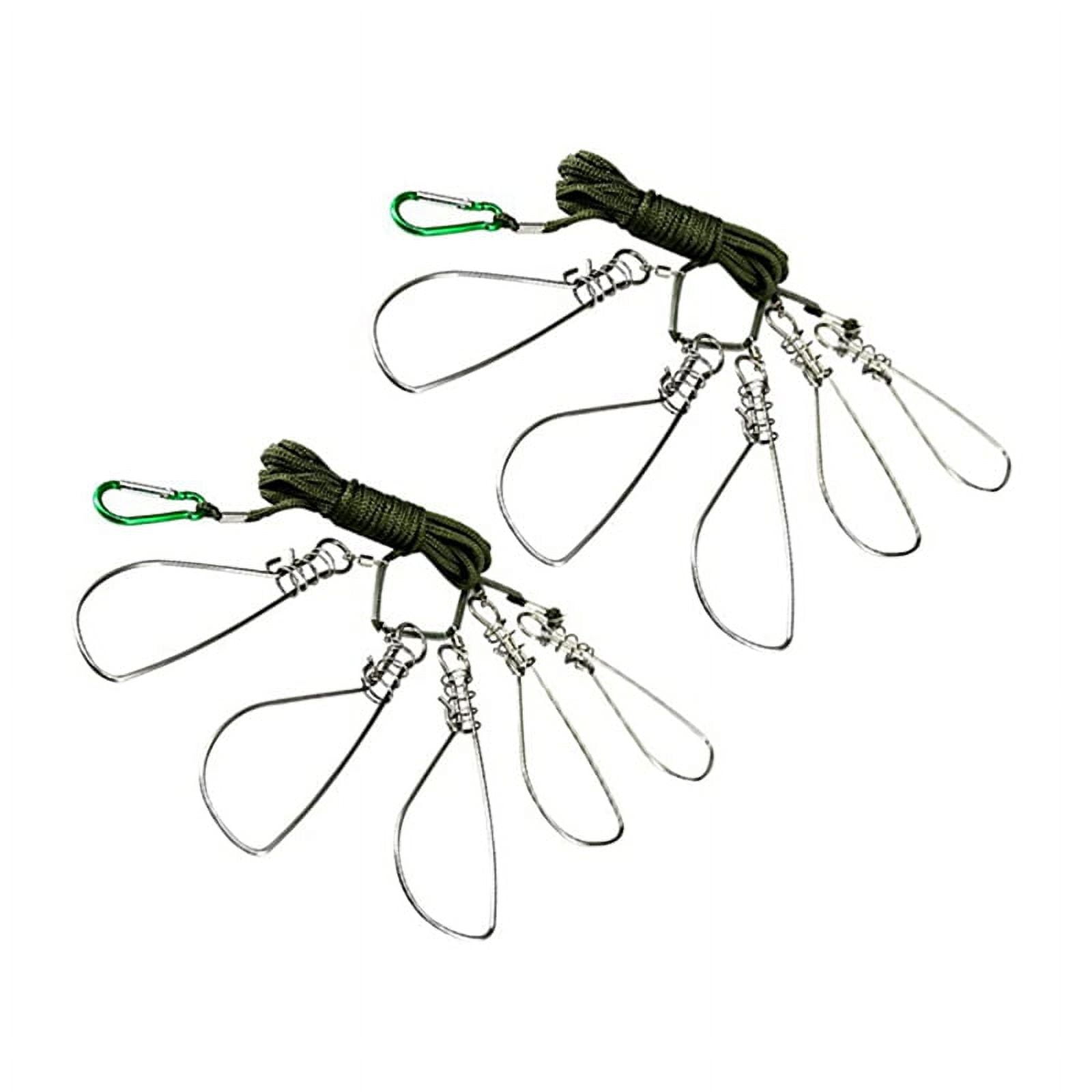 ckepdyeh 5M 5 Buckle Fish Locker Stainless Steel Rope Fishing Lock