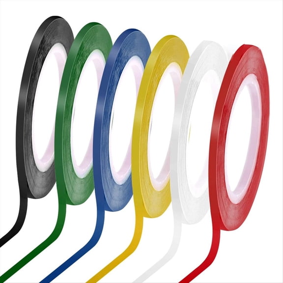 ckepdyeh 6 Rolls 1/8 Whiteboard Tape Thin White Board Tape Lines Pinstripe Dry Erase Art Tape