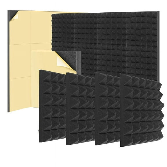 6 x Acoustic Foam Panels-Black