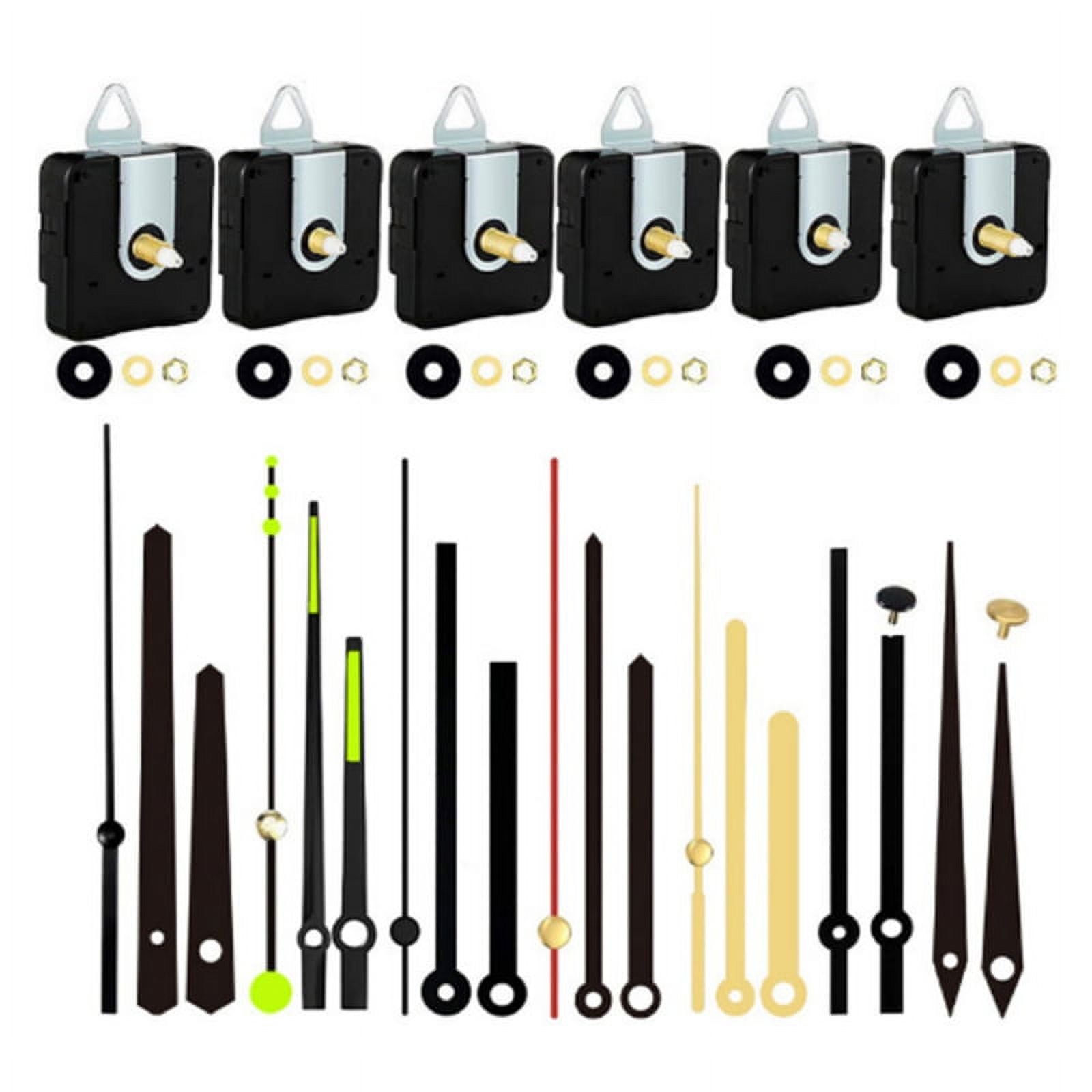 ckepdyeh 6Pcs Clock Mechanism Replacement Kit with 7 Clock Hands Operated for Clock Repair DIY