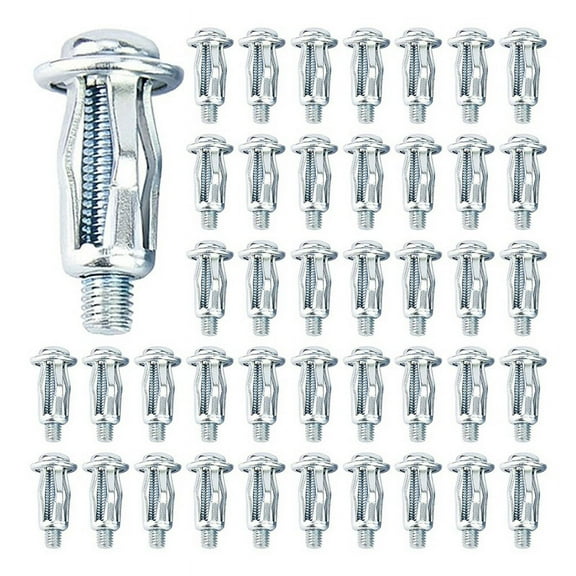 80 PCS Jack Nut Galvanized Steel Petal Nuts with Expansion Anchors for Thin Panel Installation 0.79 Inches in Length