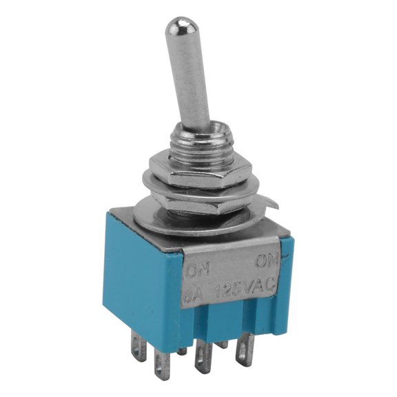 ckepdyeh AC 3A/250V 6A/125V 6 Pin DPDT On/On 2 Position Mini Toggle Switch Blue