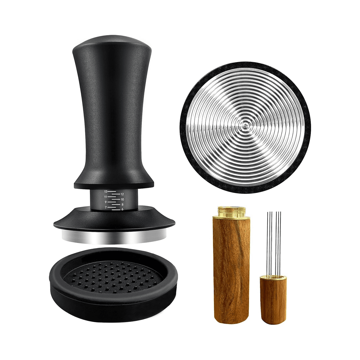 ckepdyeh Coffee Espresso Tamper 51mm with WDT Tool Calibrated Spring