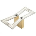 thumbnail image 1 of Dovetail Marker, Hand Cut Wood Joints Gauge Dovetail Guide Tool with Scale, Dovetail Template Size 1: 5-1: 6 and 1: 7-1: 8 for Woodworking - Silver, 1 of 8
