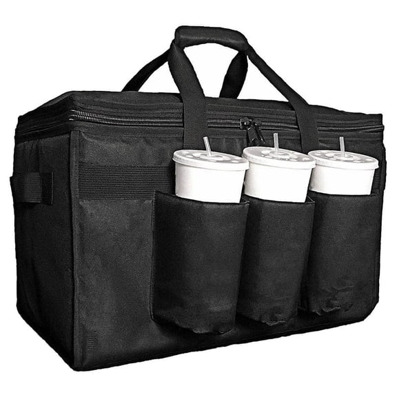ckepdyeh Food Delivery Bag with Cup Holders/Drink Carriers Great for Beverages, Grocery, Pizza