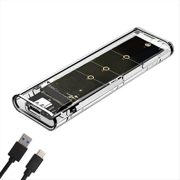 ckepdyeh M.2 NGFF Dual Protocol SSD Case Clear USB Type C 10Gbps PCI-E M2 SSD Transparent Exte