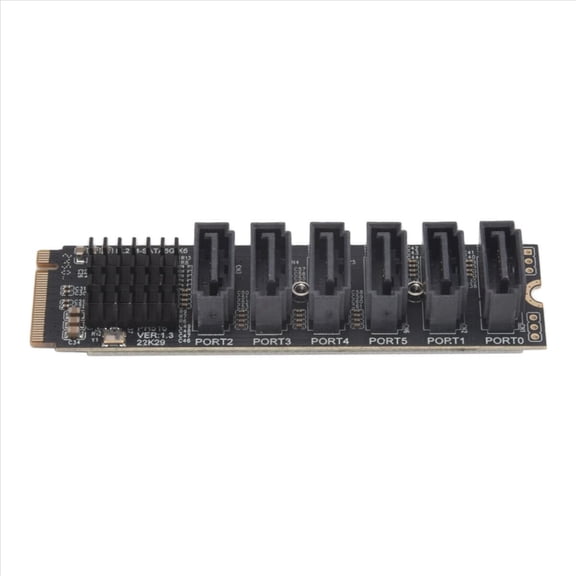 ckepdyeh M.2 NVME PCI-E PCIE X4 X8 X16 to 6 Port 3.0 Adapter Card Riser ASM1166 Chassis Server