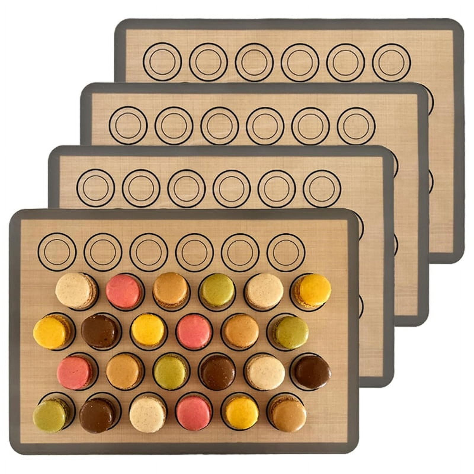 ckepdyeh Macaron Baking Mats 4 Pack for Perfect Macarons & Silicone