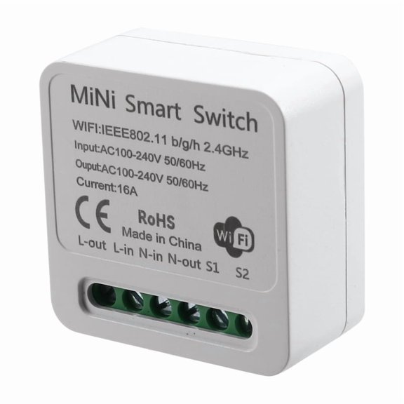 ckepdyeh Mini Smart WiFi Relay Switch, DIY Timer Light Switch Module Smart Life/Tuya Application, Wireless Remote Control