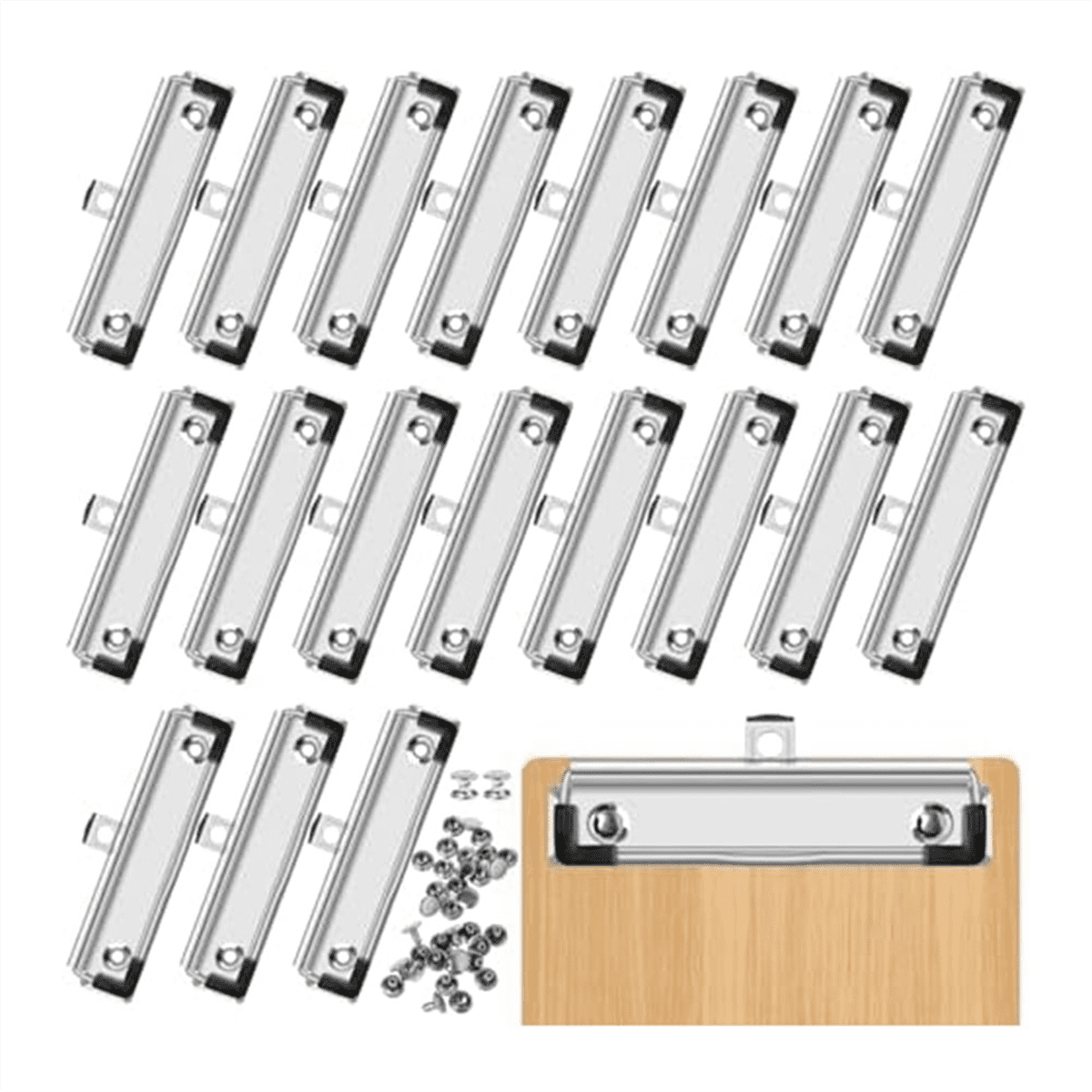 ckepdyeh Pack of 20 Clipboard Clips 12cm Fittable Metal Cardboard Clip