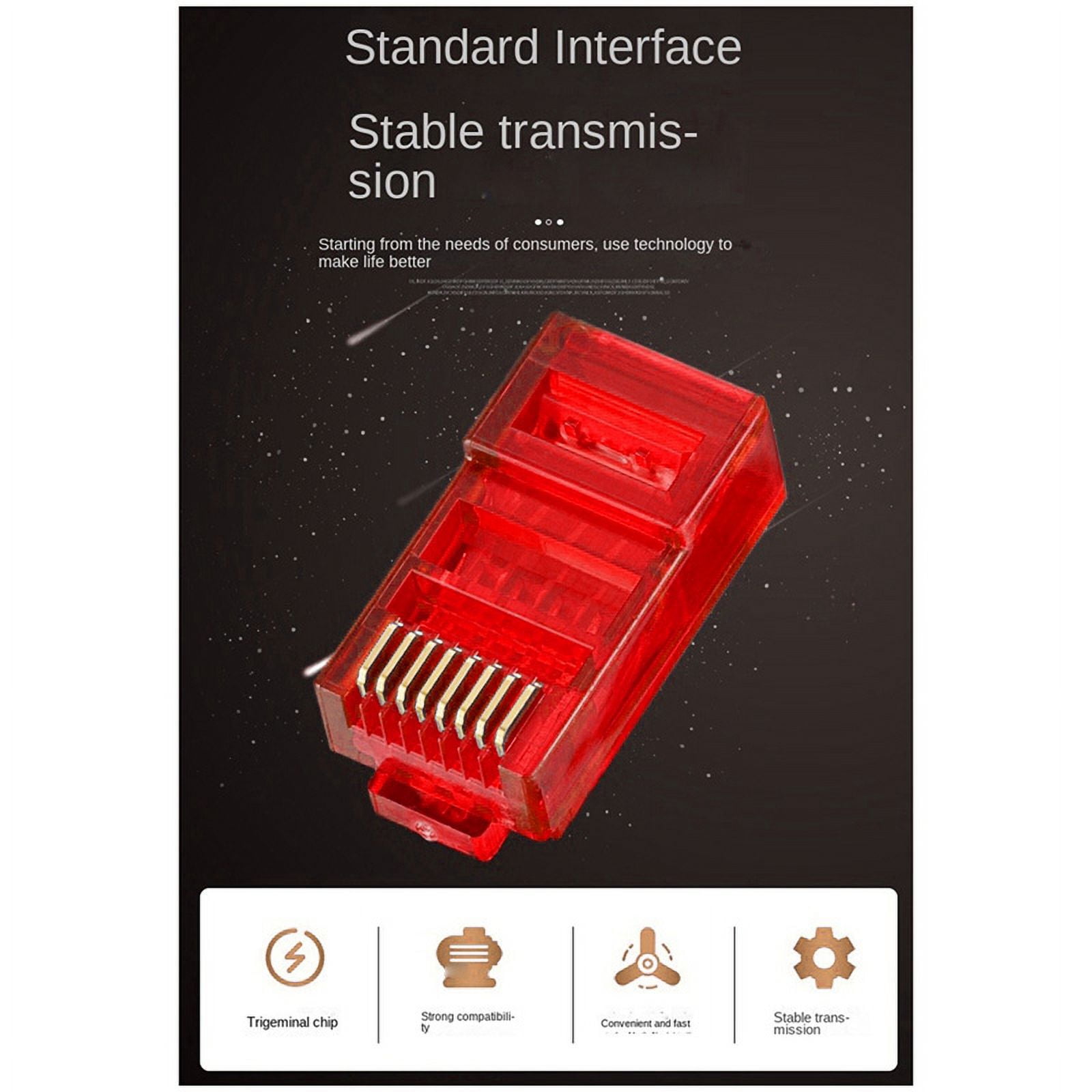ckepdyeh RJ45 Network Cable Modular Plug Cable Crimp Connector