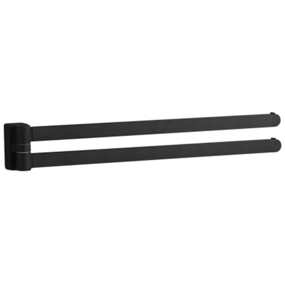 ckepdyeh Swivel Towel Bar Movable Double Towel Rails Chrome Polished Matt Rubber Black Bathroo