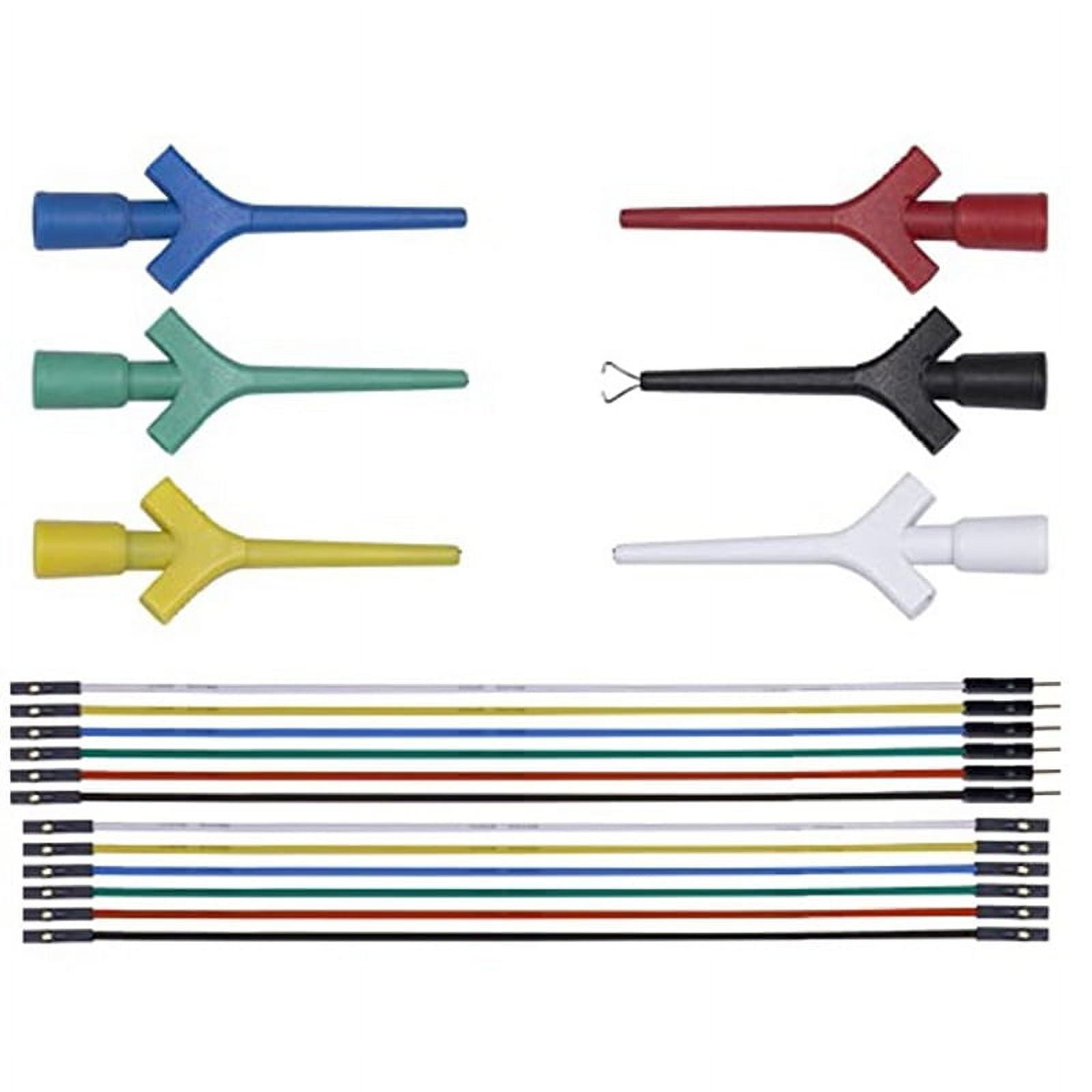 ckepdyeh Test Lead Set,Est Hook Clips Silicone Jumper Wires Cable for