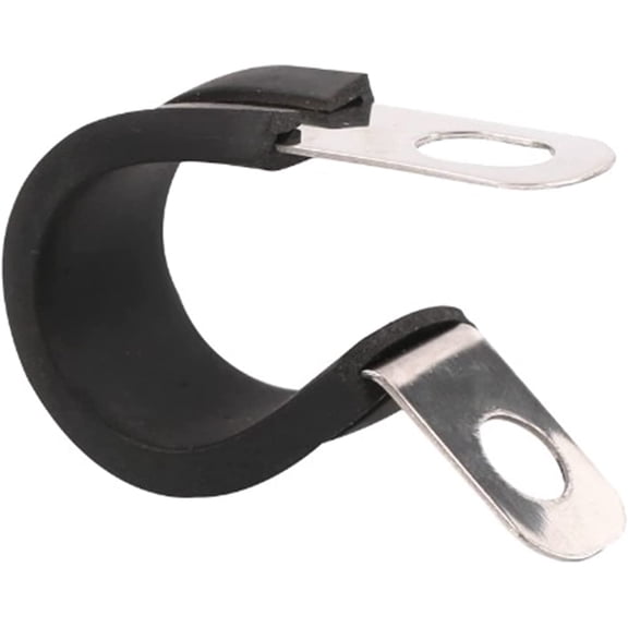 clamp 2pcs/Batch of 304 Stainless Steel Lined Rubber P clamp Cable Installation Hose Pipe clamp Simple to use and Durable (Size : 45mm)