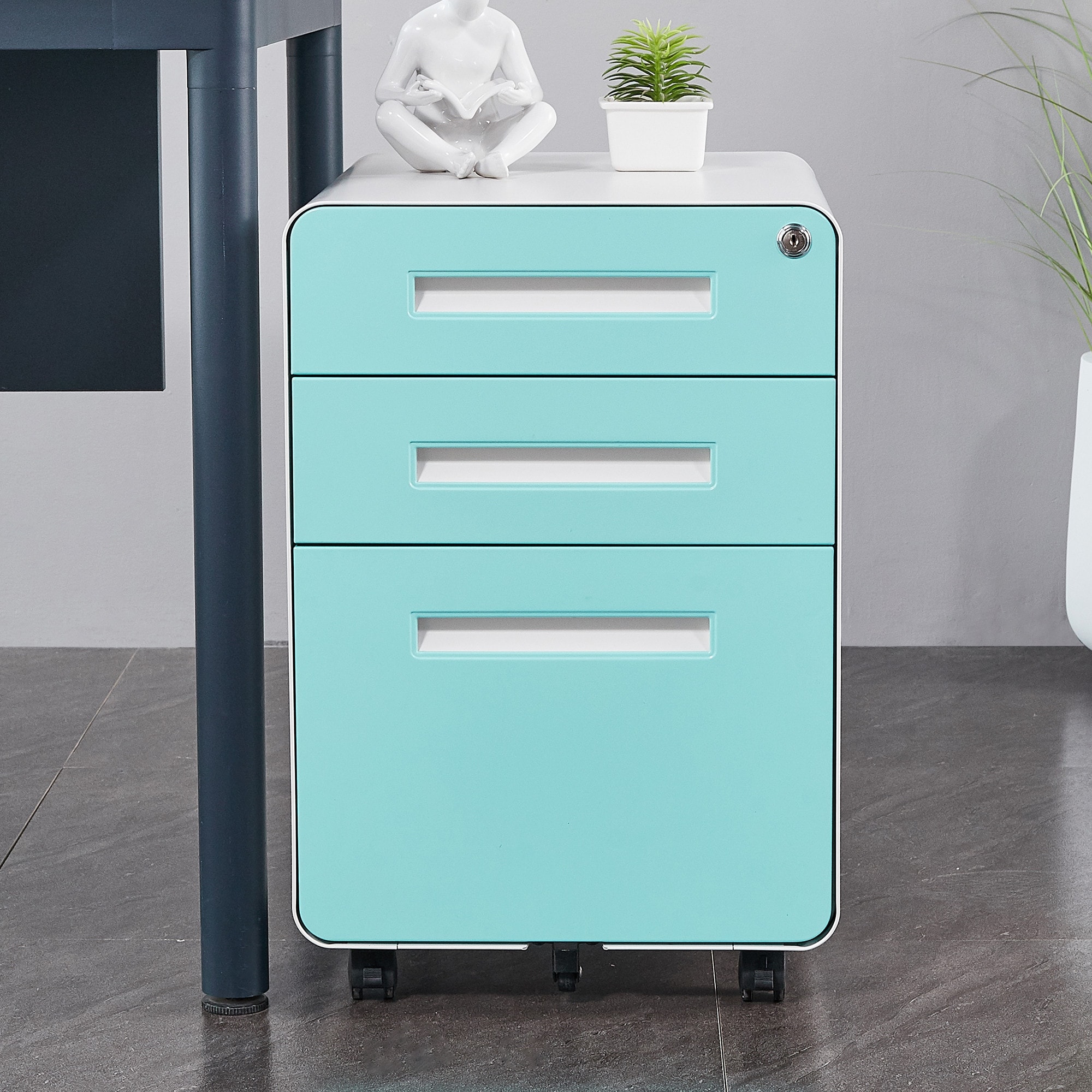 clarencehomeinc 3-drawer Steel Filing Cabinets with Lock Mobile Under ...