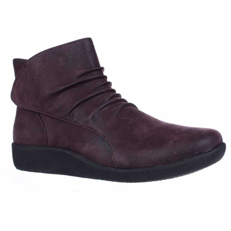 Clarks Women s 5M US Sillian Chell Aubergine Synthetic Nubuck Boot Walmart