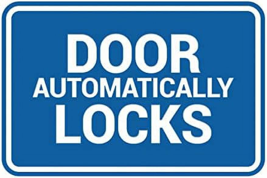 classic framed door automatically locks sign (blue) - small - Walmart.com