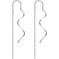 thumbnail image 1 of classic timeless Fashion Top Design 925 Pure Sterling Silver Fresh Style Needle Bar Drop Threader Pull Through Tassel Dangle Curve Twist Earrings suitable for Women's Gift[f906], 1 of 2