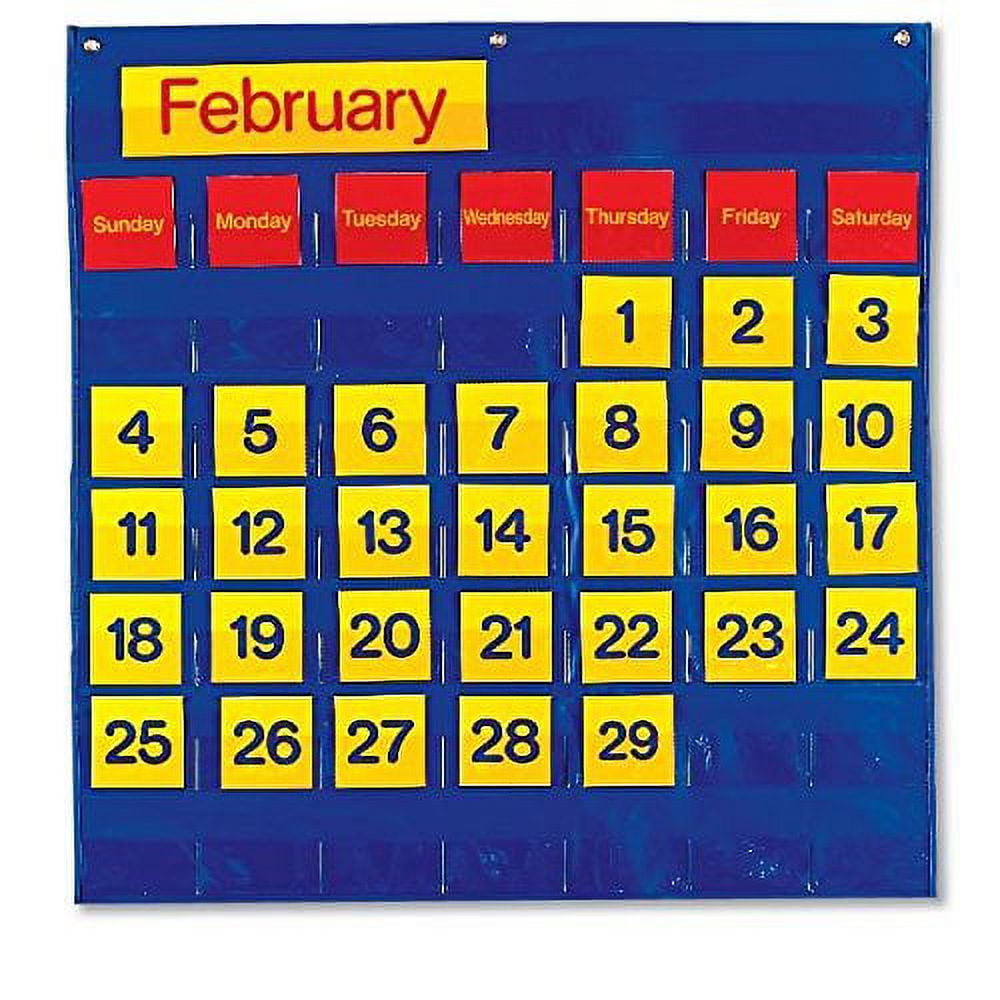 classroom calendar pocket chart, calendar for kids learning from home