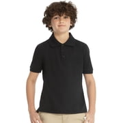 classroom school uniforms girls big short slv pique polo, black, xl