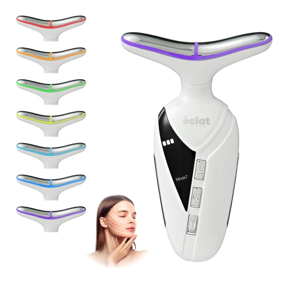 clat Facial Massager for Lymphatic Drainage Face, Neck & Body Tool for Skin Care, Heated Electric Beauty Device for Wrinkles, Fine Lines, Puffy Skin, Lifting, Firming, Sculpting with 7 Light Therapy